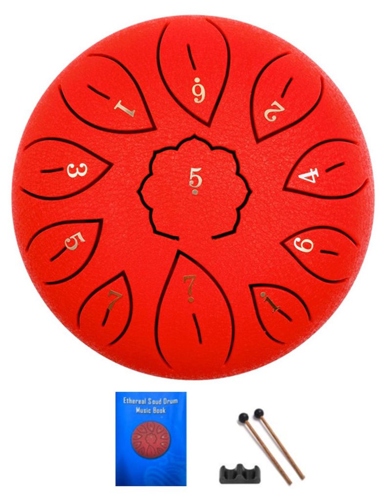 6-Zoll-Stahltrommel mit Schlägeln, Notenaufklebern, 11 Töne, C-Dur, Meditation, Yoga, Klangtherapie, Handpan-Trommel, musikalisches Perkussionsin...