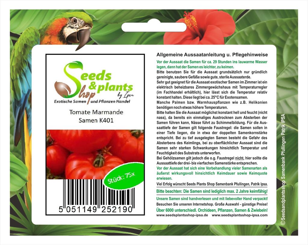 75x Tomate Marmande Alte Sorten Gemüse Garten Pflanzen - Samen K401
