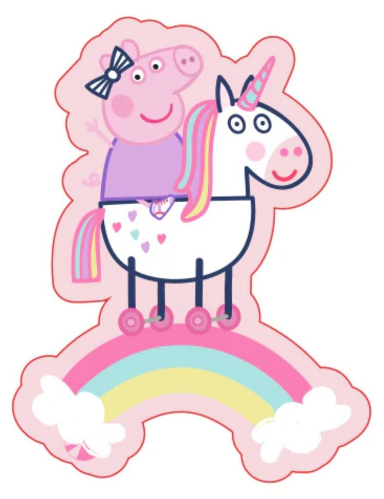 Peppa Pig Kissen in Form eines Schweins aus Velours