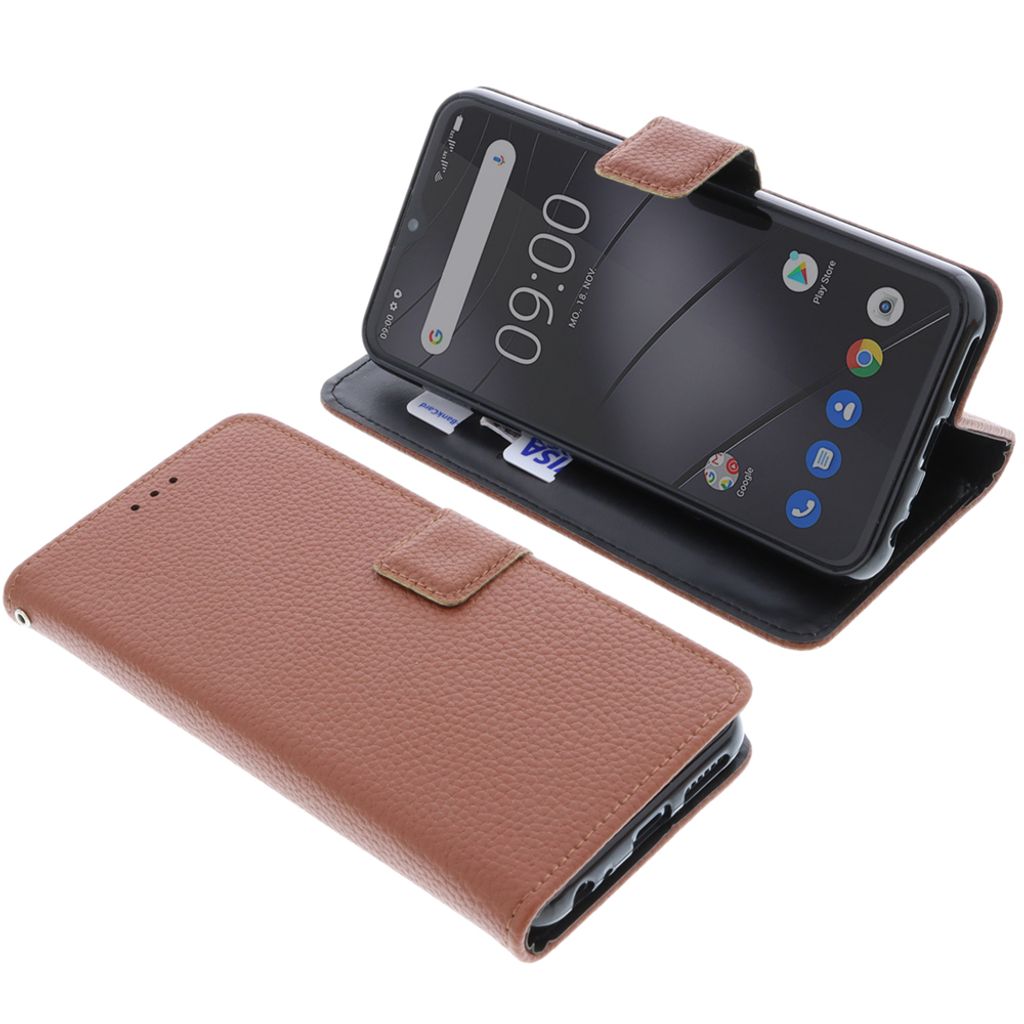 foto-kontor Tasche kompatibel mit Gigaset GS5 Book Style braun Schutz Hülle Buch