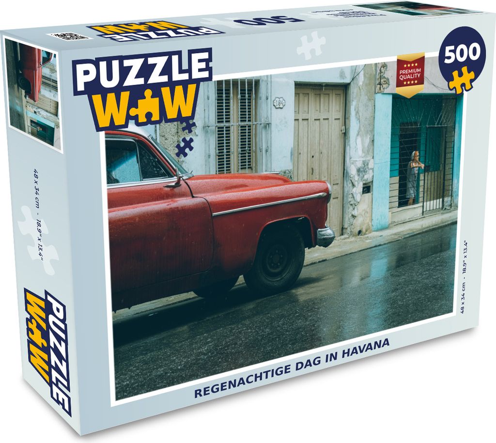 MuchoWow Puzzle 500 Teile Regentag in Havanna - 500 Teile - Kinder - Selberbauen - Puzzlespiele