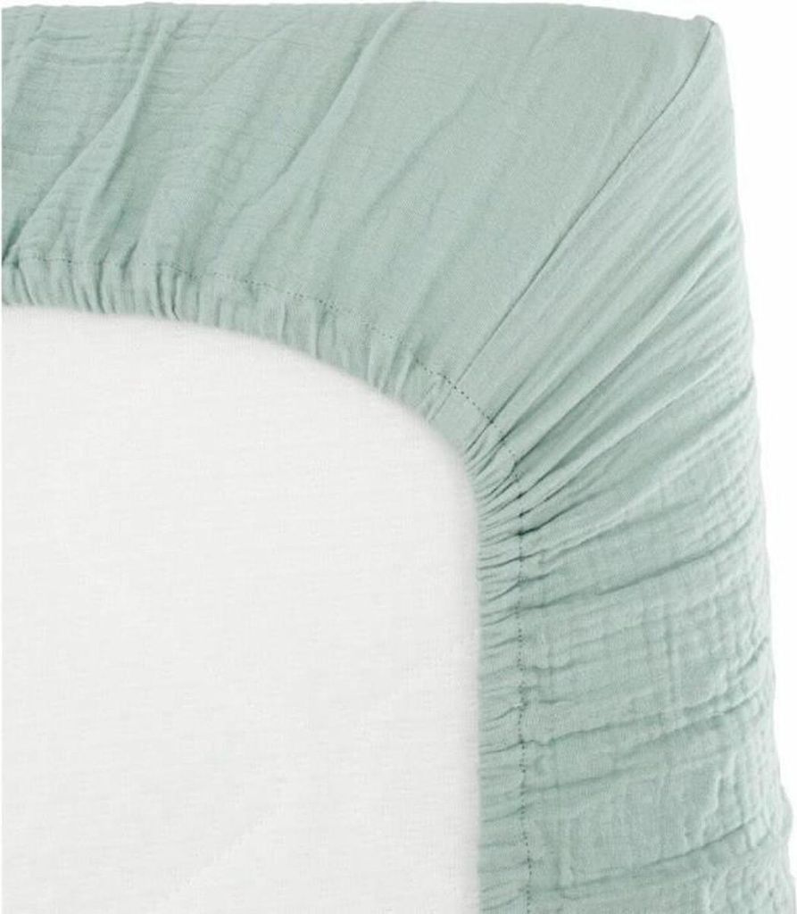 Wickel-Spannbettlaken - DOMIVA - 70 x 140 cm - Celadon - Baumwollgaze