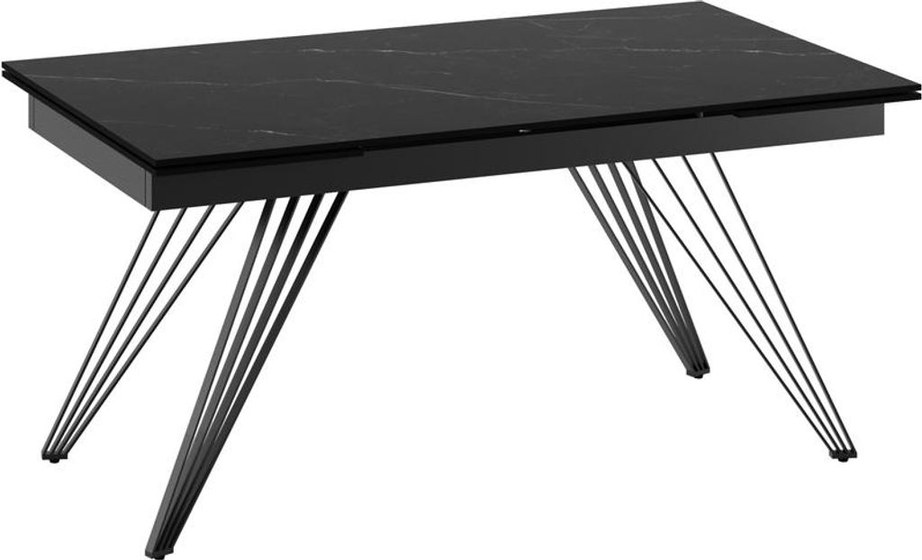 Match 1 - Ausziehbarer Tisch (160/240 x 90 cm) aus schwarzer Keramik