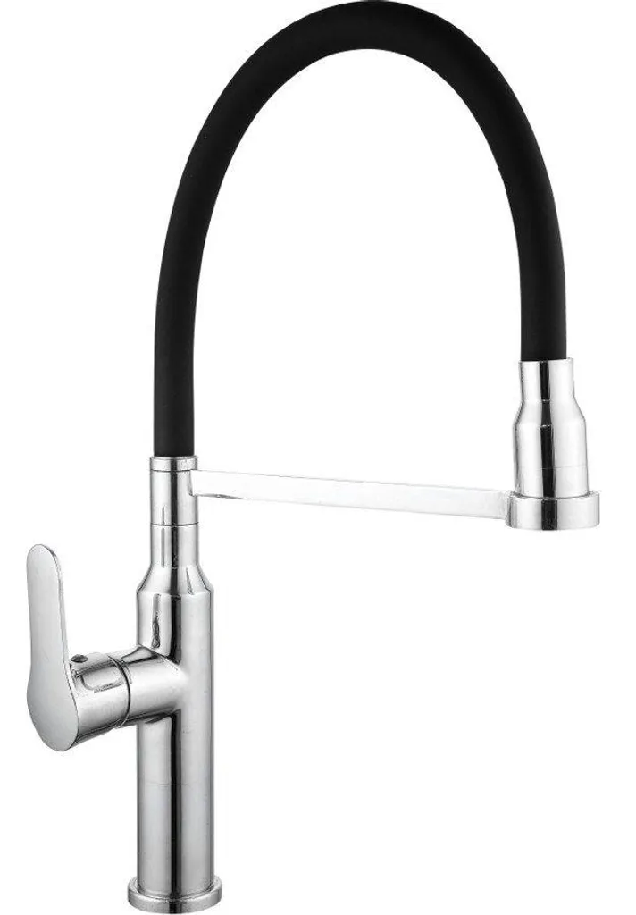 Robinet mélangeur d'évier Edna coloris chrome et noir mat réf 672900-00