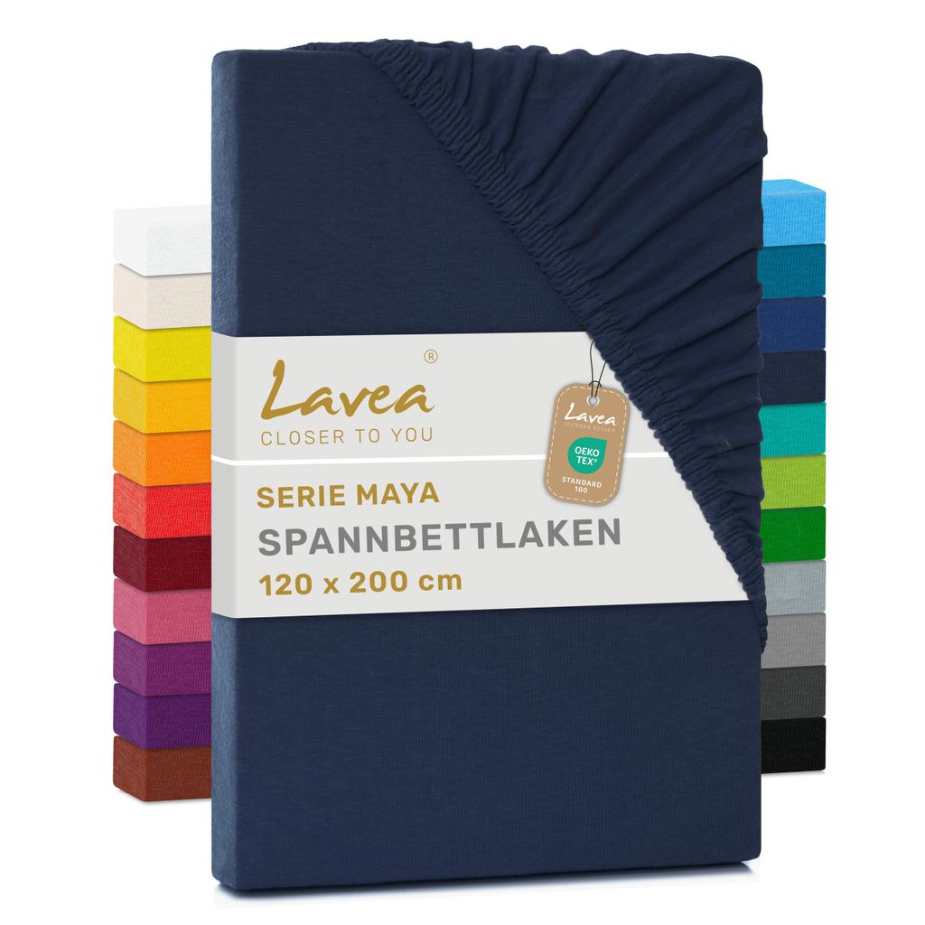 Lavea® Spannbettlaken 120 x 200 cm Maya Jersey, Bettlaken Produktbild 