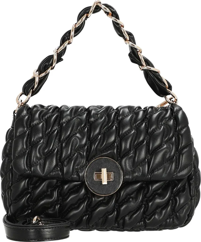 Petit sac à main bandoulière noir Finesse 23 cm pour femme élégante