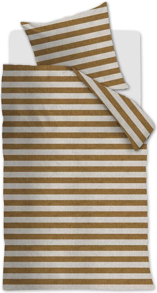 vtwonen Renforcé-Bettwäsche-Garnitur Bold Stripe Farbe Light Brown Größe 135x200+80x80