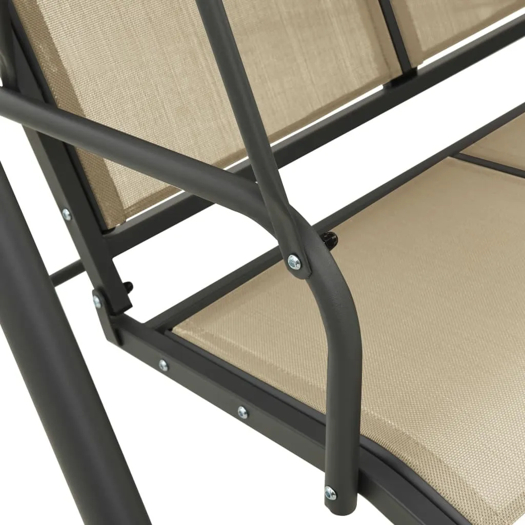Balancelle Hollywoodienne Anti-UV Structure Acier Stable Gris - 5
