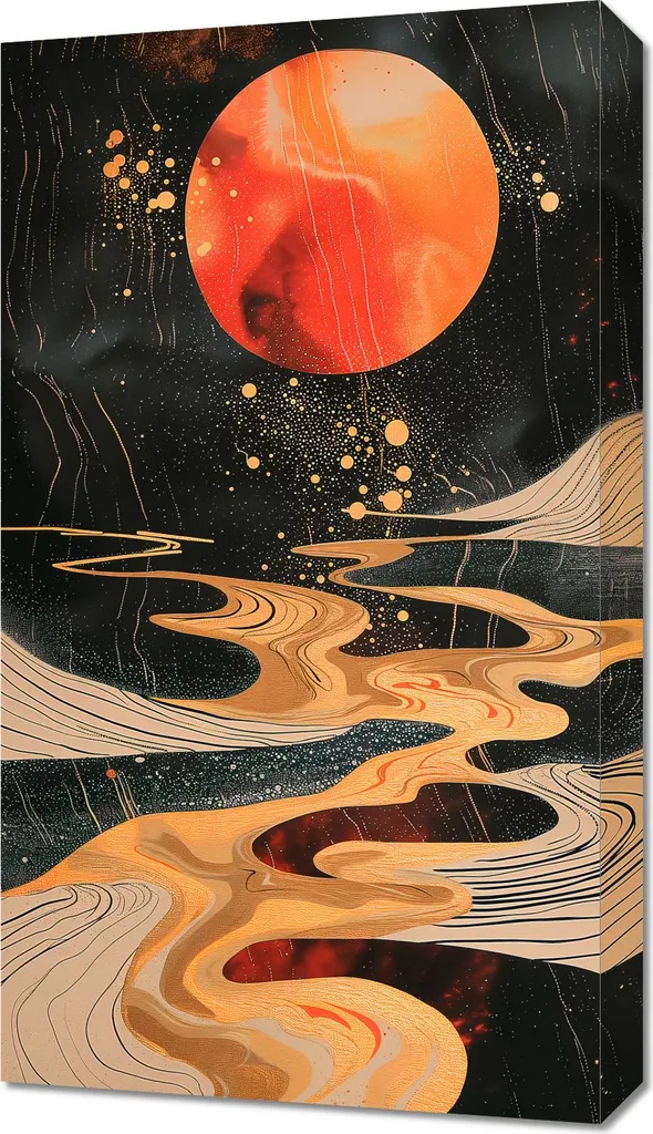 Quadro 40x70 cm Danza Planetaria | Arte Moderna da Parete Premium