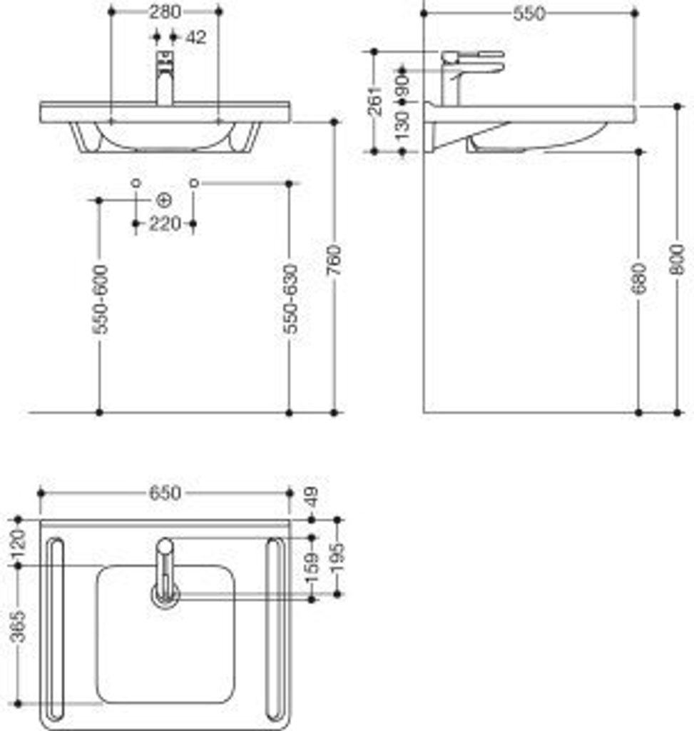 HEWI 950.19.068 18 Produktset WT u. Armatur,