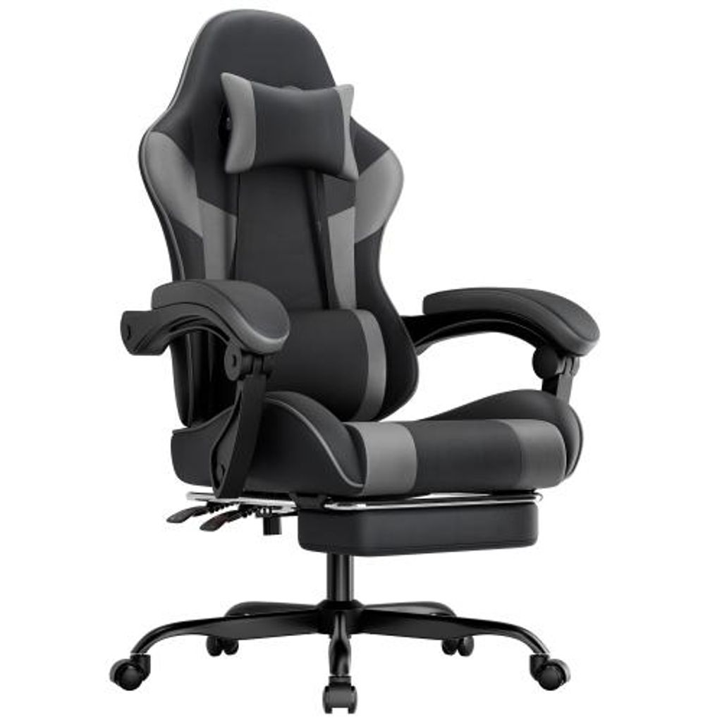 Ergonomischer Gaming Stuhl mit Lendenstütze und Kopfstütze, Produktbild 