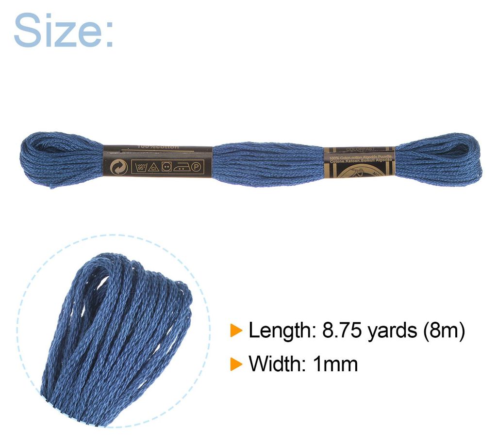 12 Str?nge Stickgarn š€ 8m Lang Baumwolle Thread fš¹r Stickprojekte Armb?nder Basteln Embroidery Kreuzstich H?keln (Dunkelblau)