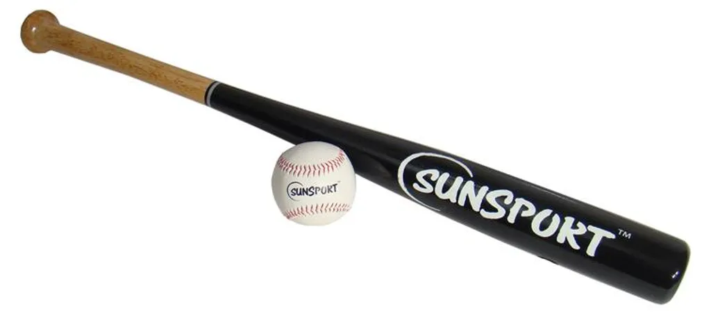 Batte de baseball BEX SPORT bois naturel avec balle - Haute résistance 76cm