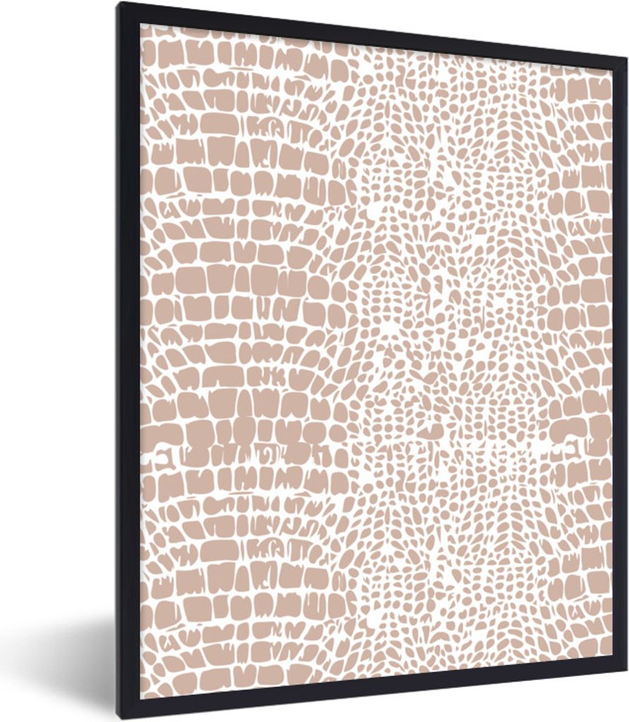 MuchoWow Gerahmtes Poster Schlangenhaut - Tiermuster - Pastell - Rosa 60x80 cm - Poster mit Schwarzem Bilderrahmen Wandposter Rahmen Foto Bilder ...