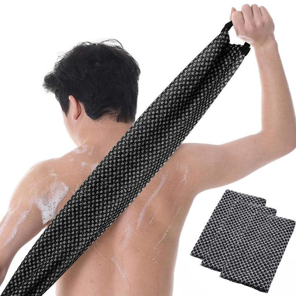 Peeling Duschtuch 3er Set, Rückenwäscher 100×23 cm 3D Produktbild 