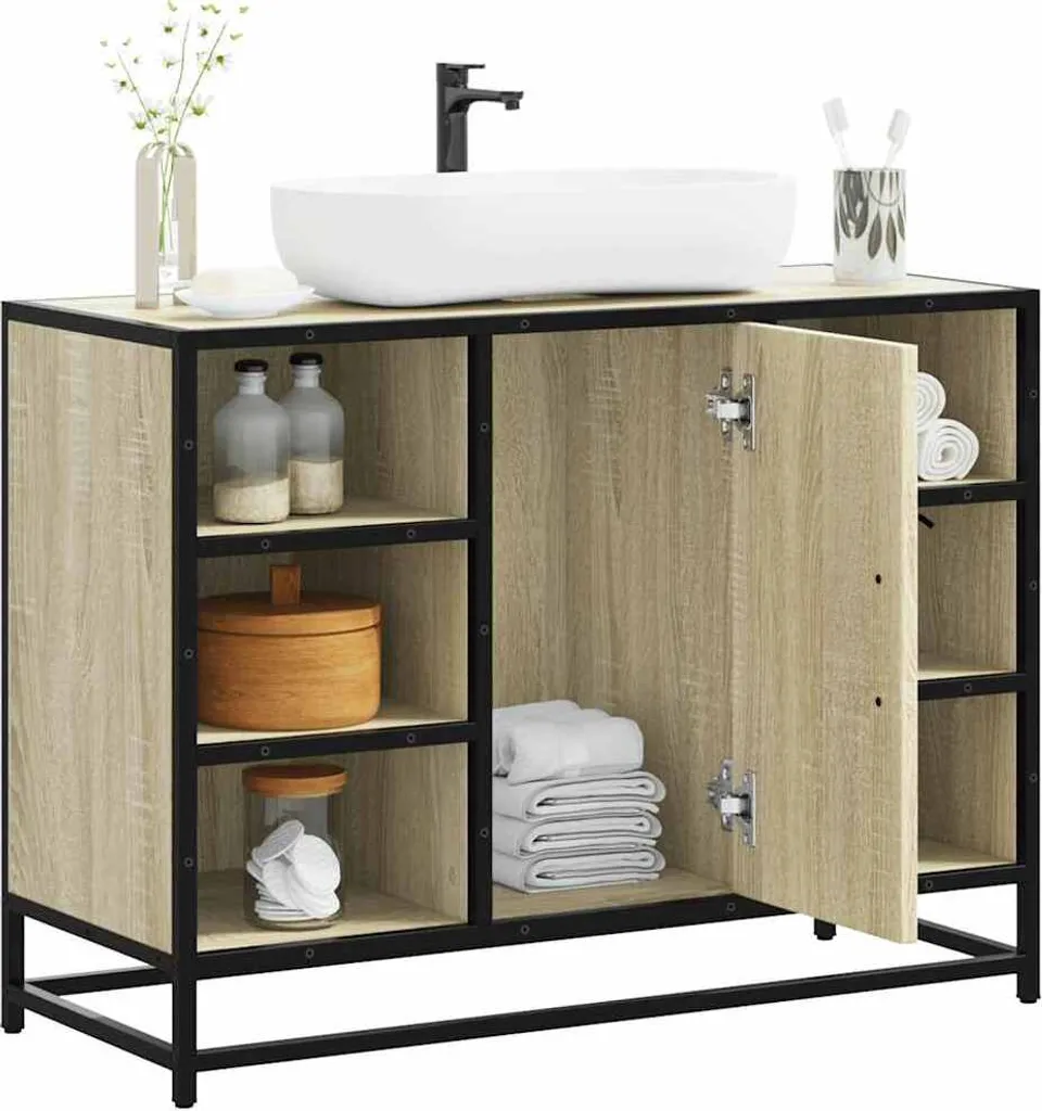 Mobile Sottolavabo 80cm Rovere Sonoma BEI CLORIS - Arredo Bagno Qualità