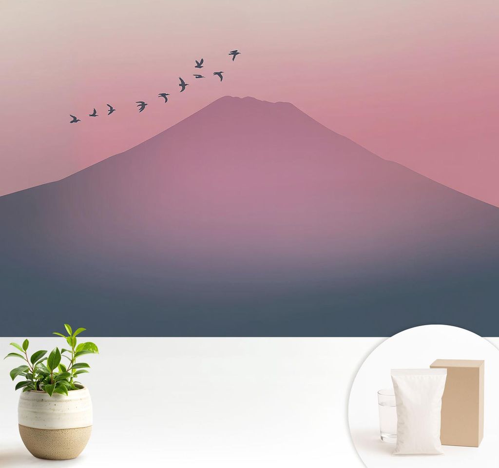 Fototapete - 104x70 cm - Tapete - Wandtapete - Wandbilder - Dekofolie - Tapete Folie - Wand - Dekoration - Wohnzimmer - Bergwesten