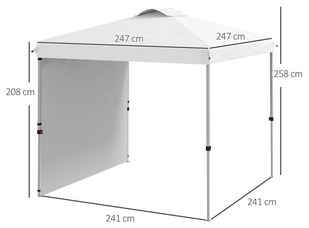 Tente pliable réglable en hauteur en polyester résistant blanc - 3