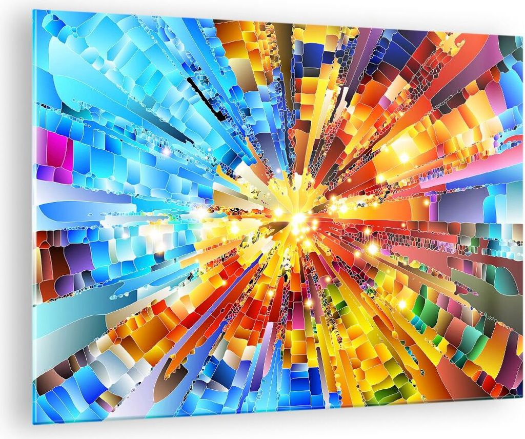 Bilder auf glas - Abstraktion modern - 70x50cm - Glasbilder - Wandbilder - Kunstdruck - zum Aufhängen bereit - Wanddekoration aus Glas - Glas Bild...
