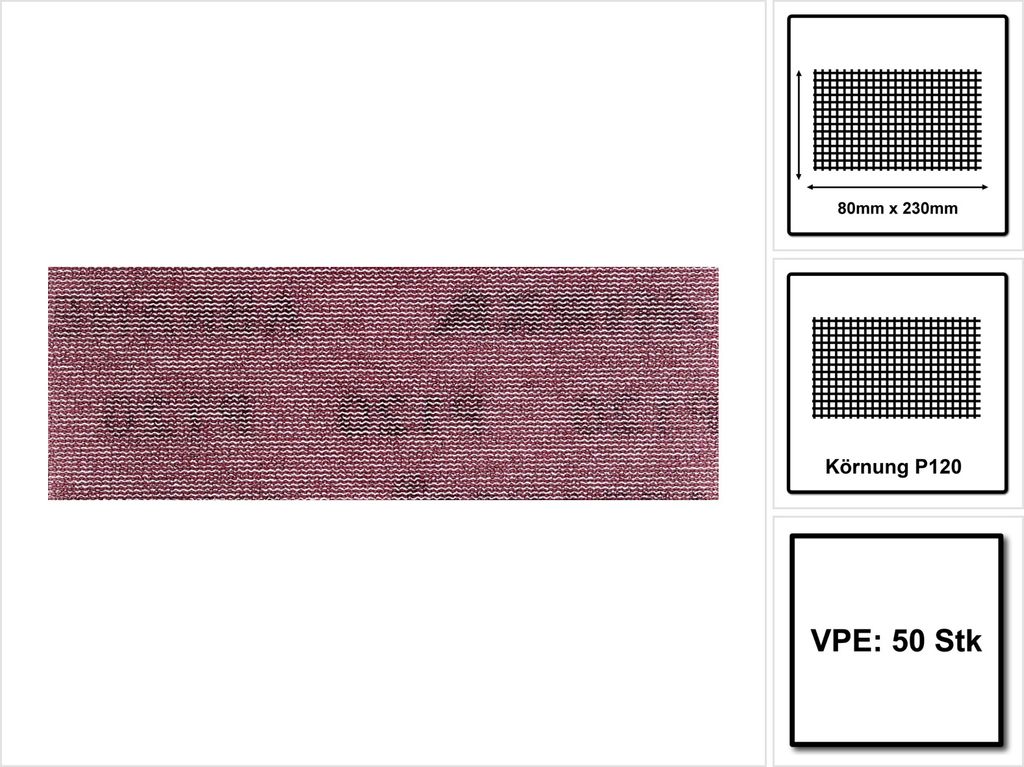 Mirka Abranet 80 x 230 mm Grip Schleifstreifen P120, 50 Produktbild 