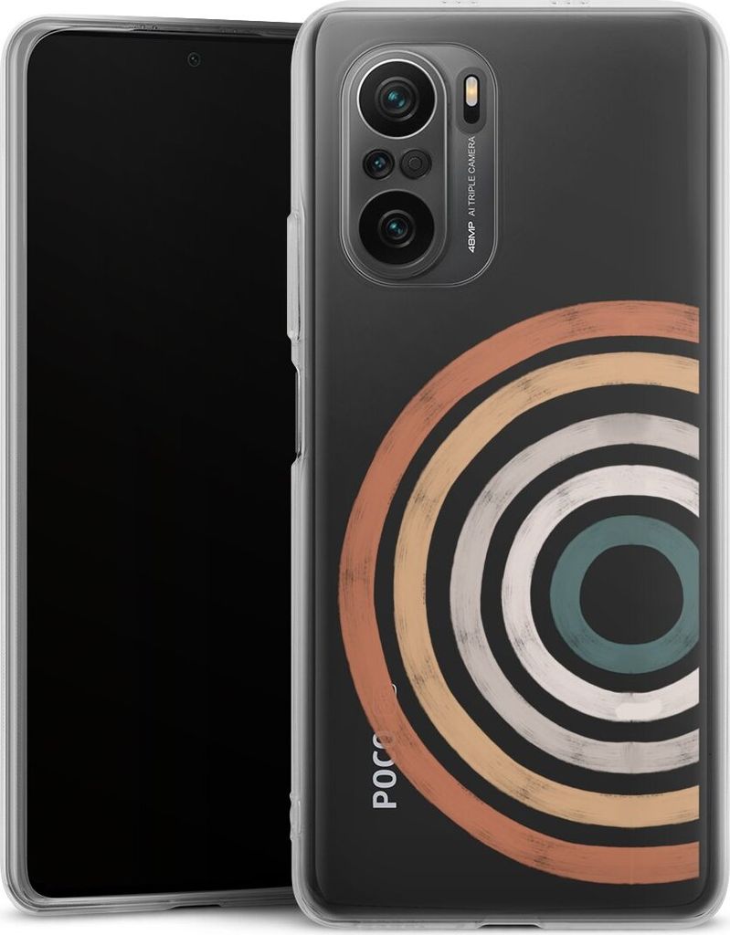 DeinDesign Handyhülle für Xiaomi Poco F3 Silikon Hülle Case Smartphone Schutzhülle Kreise Regenbogen Wasserfarbe