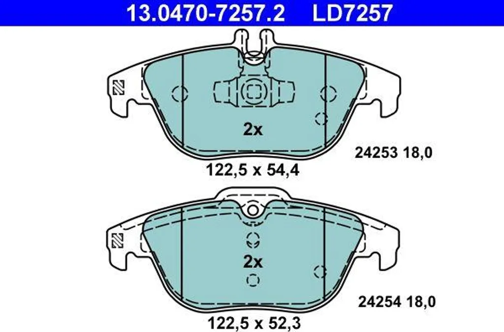 Plaquettes de frein ATE 13.0470-7257.2 pour Mercedes Classe C E GLK