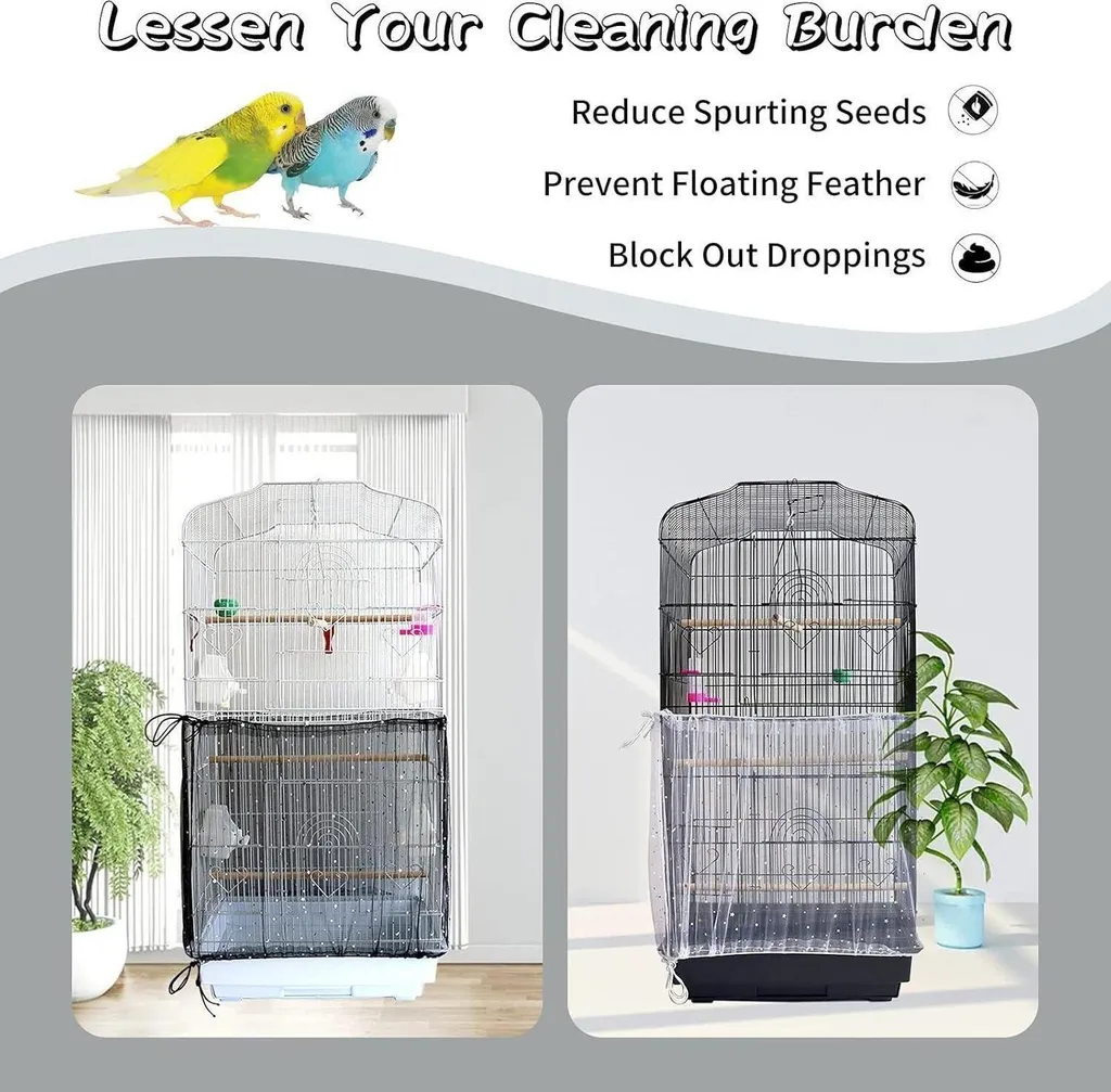 Accessorio Igiene Gabbie: Set 2 Coperture Regolabili Seed Catcher - 2