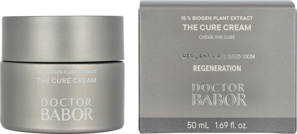 A product shot of a jar of cream and its packaging.