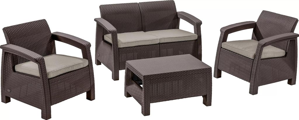 Garten-Set Allibert Corfu Box - Braun/Hafer