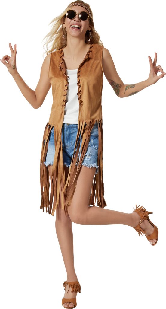 dressforfun Damenkostüm Hippie Weste