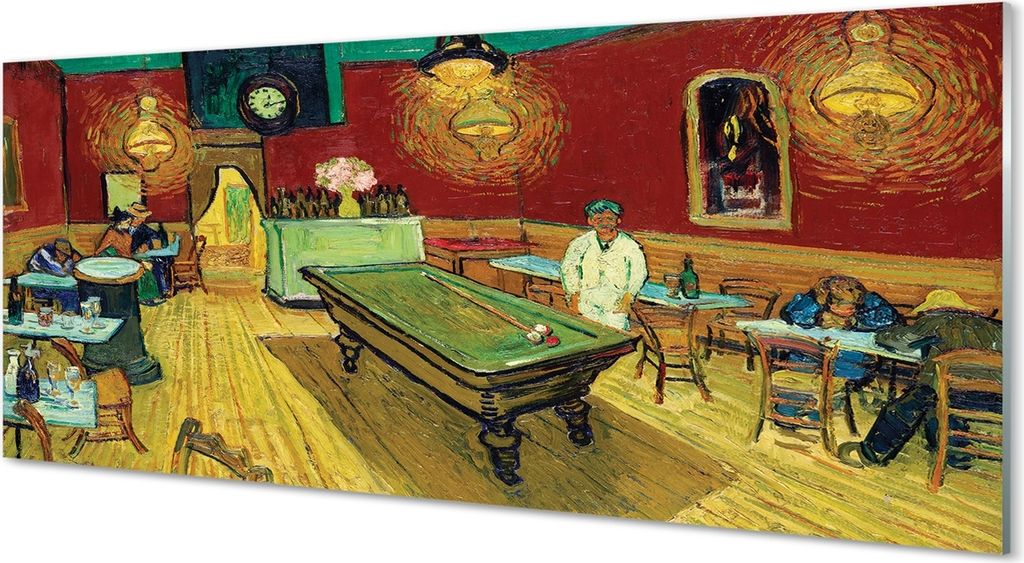 Glasbilder 125x50 Wandkunst Art Nachtcafé