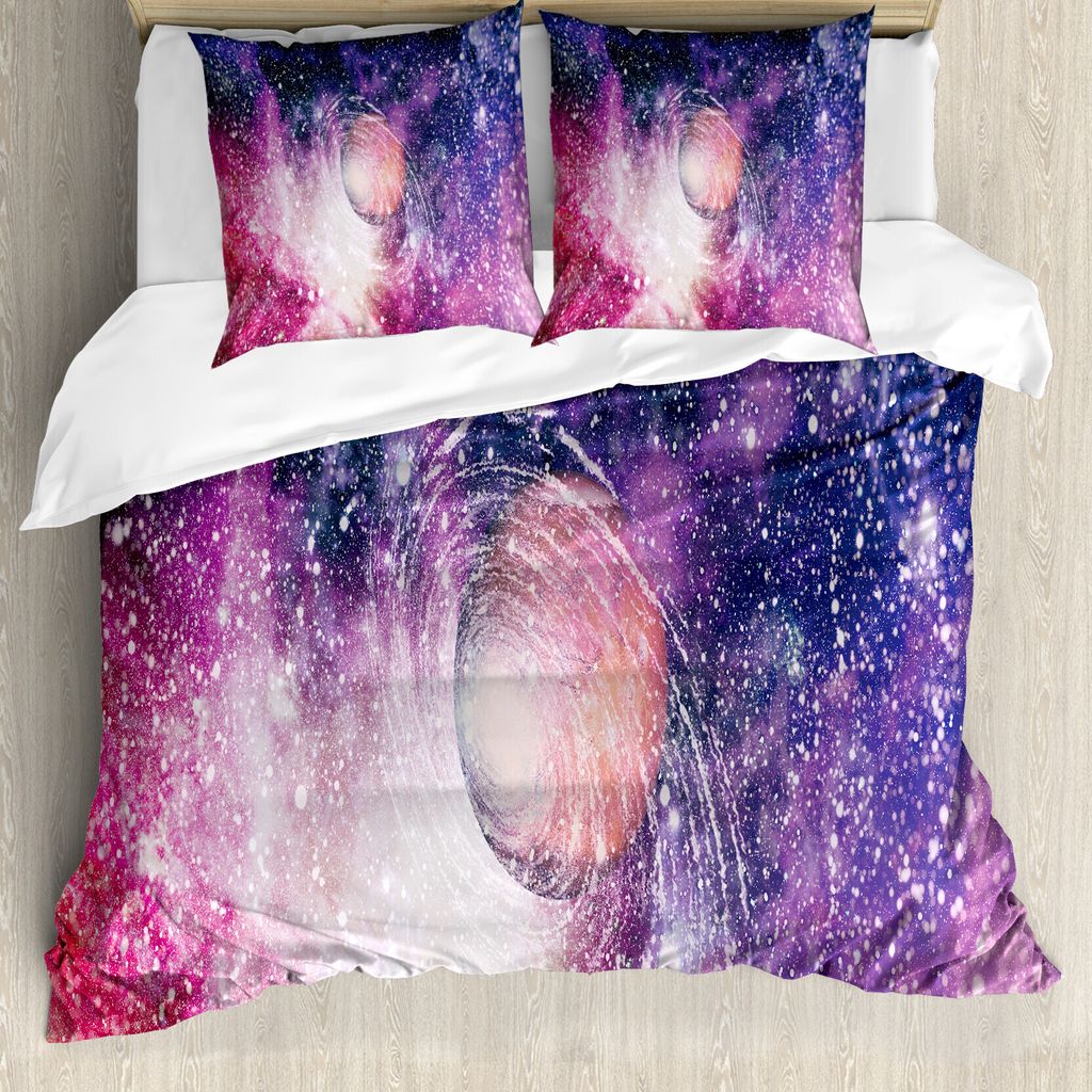 ABAKUHAUS Astral Bettbezug Set für Einzelbetten, Vivid Galactic Kunst, Milbensicher Allergiker geeignet mit Kissenbezug, 200 cm x 200 cm - 80 x 80...
