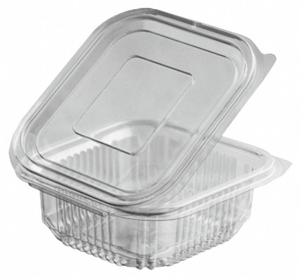 50x Rechteckbecher klar mit Deckel 250 ml (PET) Produktbild 