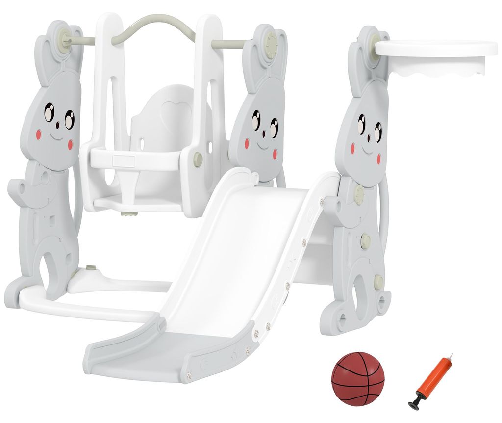 AIYAPLAY Rutsche 4-in-1 Kinderrutsche mit Schaukel Produktbild 