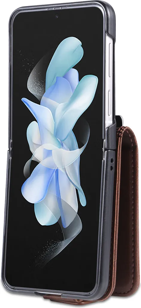Samsung Galaxy Z Flip 4 5G Cover Pelle Caffè: Stile Urbano e Stand - 2