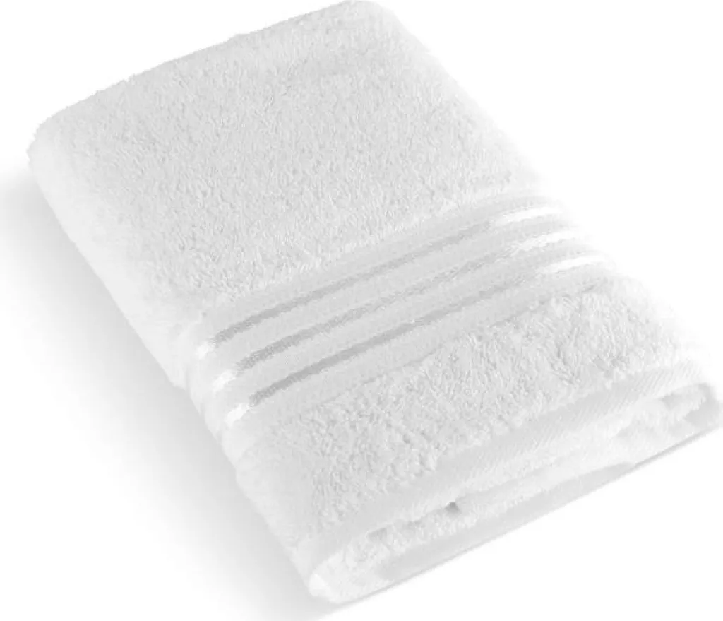 Asciugamano Viso 50x100 Bianco Linie - Spugna 500g Cotone 100%