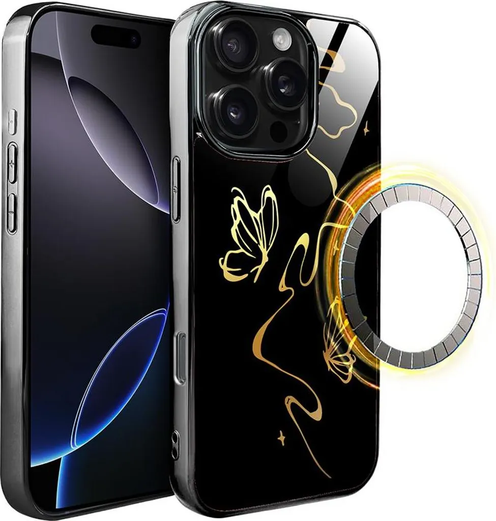 Custodia iPhone 16 Pro IBIZU Elite Glass MagSafe - Golden Midnight
