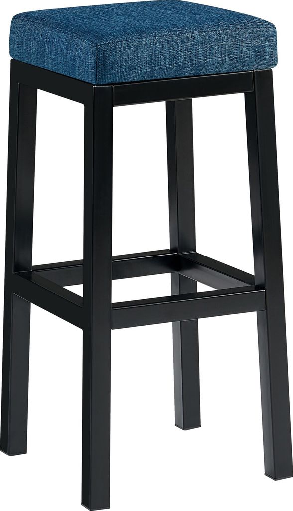 CLP Barhocker Taylor mit schwarzem Metallgestell Sitzhöhe 83 cm blau Material Stoff