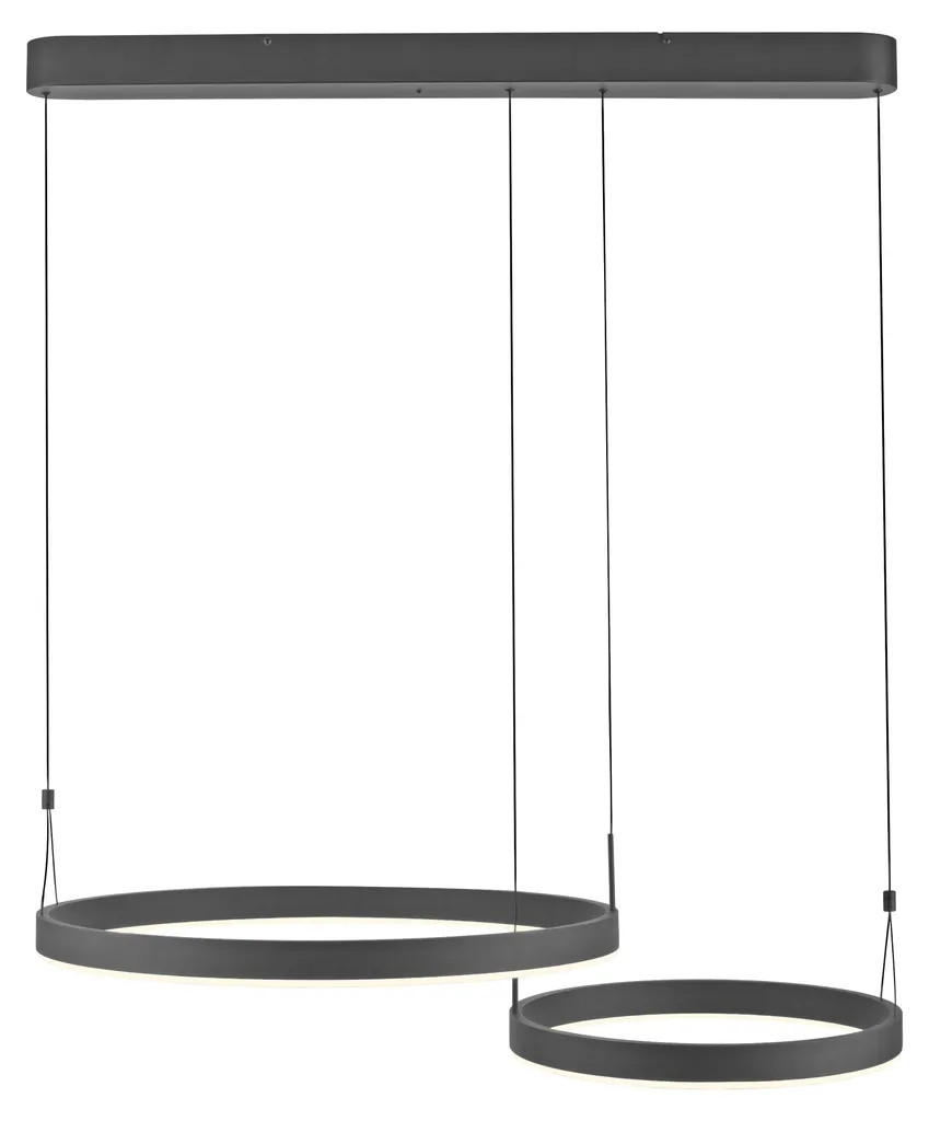 Lustre LED 41W Pilot ESKO nuances de blanc 1900lm Aluminium Noir 180 cm