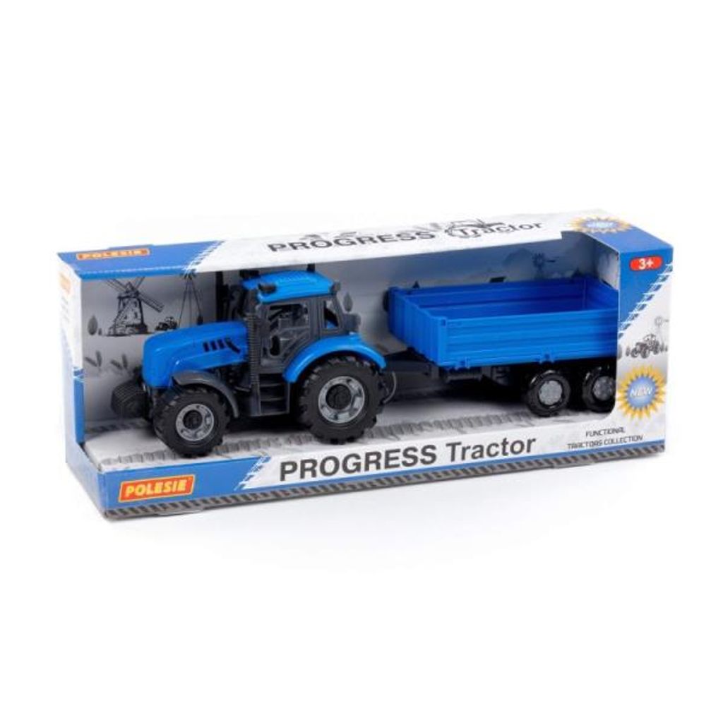 Polesie 91253 Trattore Inerziale 'Progress' Con Rimorchio Immagine del prodotto 
