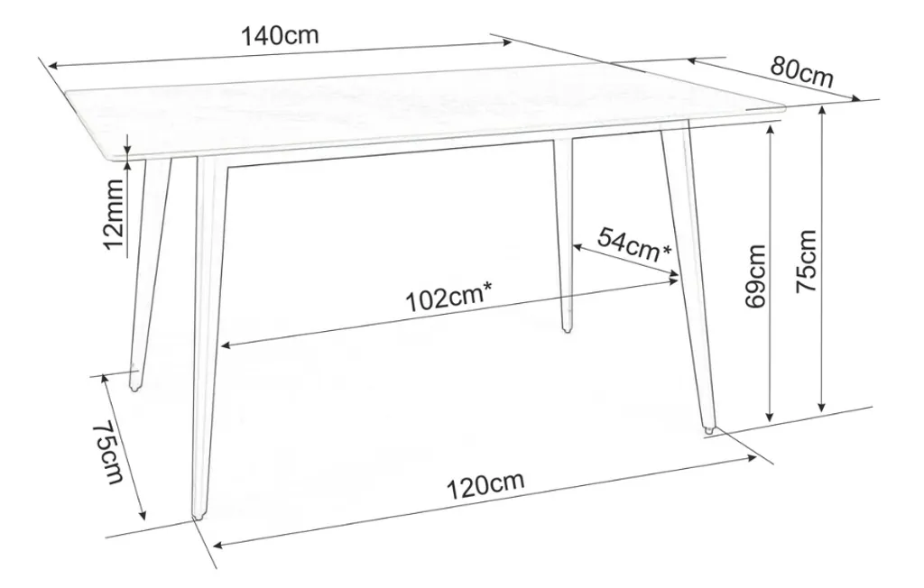 Table repas HANAN grise et noire : stable, durable et style industriel - 6