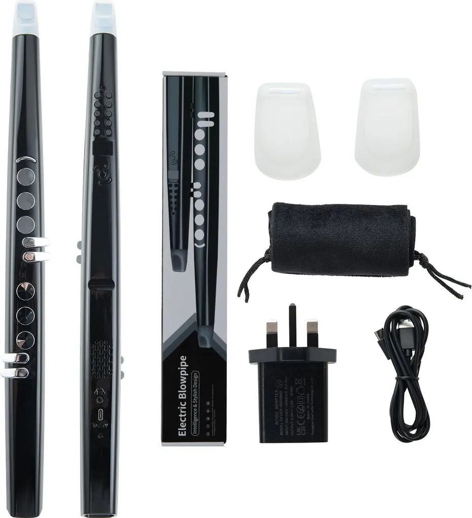 Instrument à vent électronique noir avec 13 sons et 2 doigtés variés