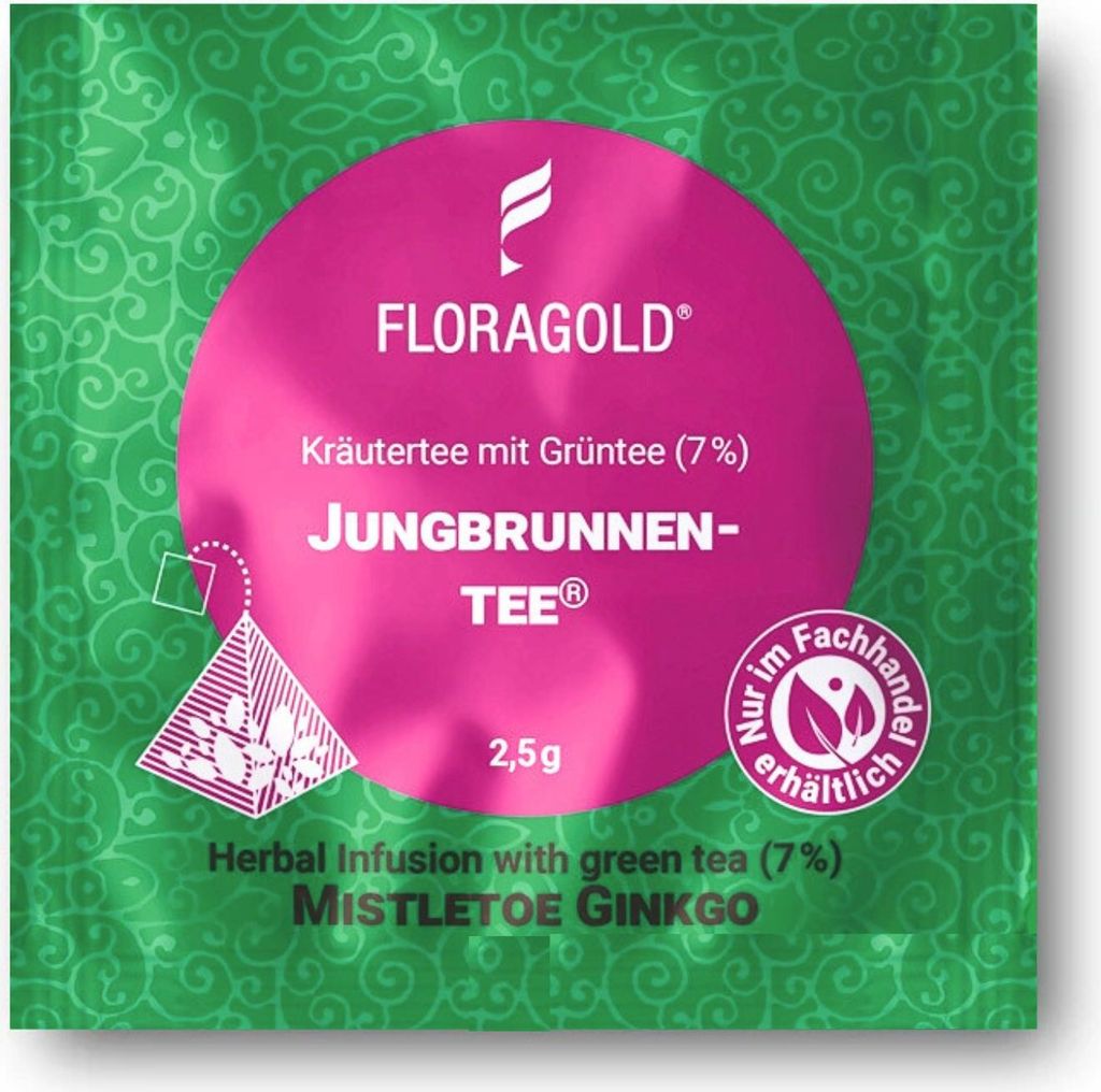 Floragold Kräutertee Jungbrunnentee , 100er Pyramidenbeutel