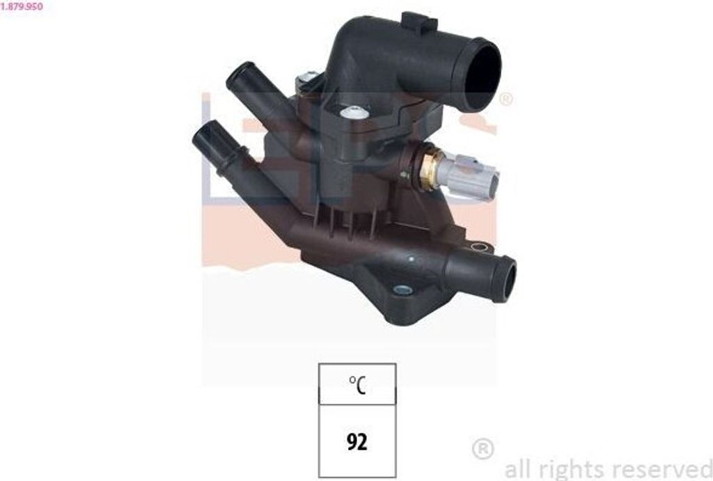 EPS Thermostat Kühlmittel 92°C für FORD Fiesta Mk6 Schrägheck (JA8, JR8) FOCUS III Turnier Mondeo V Kombi (CF) FOCUS III C-Max II (DXA/CB7, DXA...