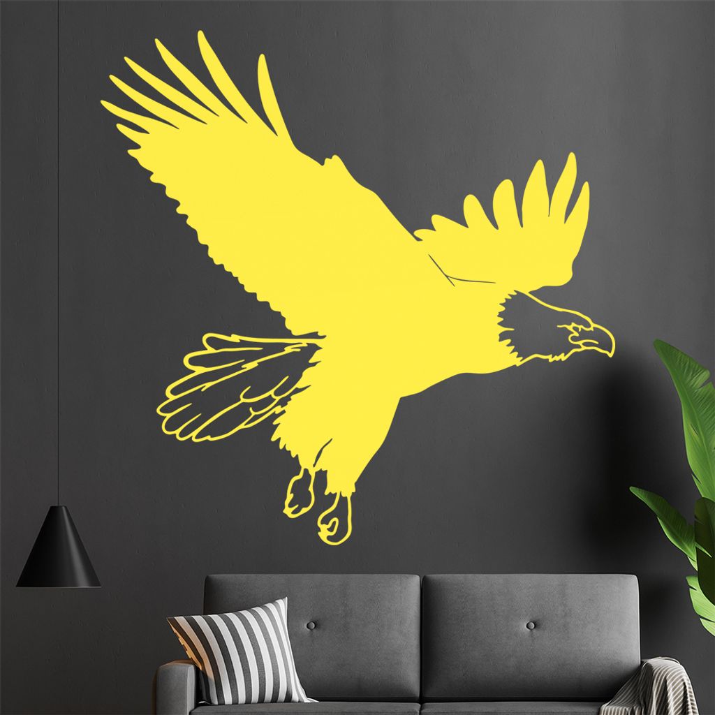 KIWISTAR Adler - Flug Aussicht Beobachter Auge Wandtattoo in 6 Größen - Wandaufkleber Wall Sticker - Dekoration, Küche, Wohnzimmer, Schlafzimmer...