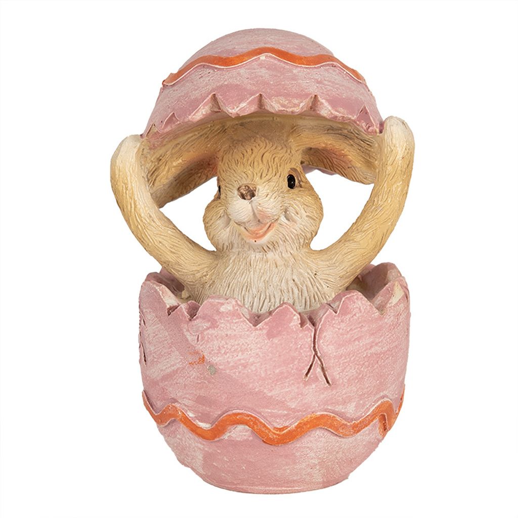 Clayre & Eef Figur Kaninchen 8 cm Braun Rosa Polyresin