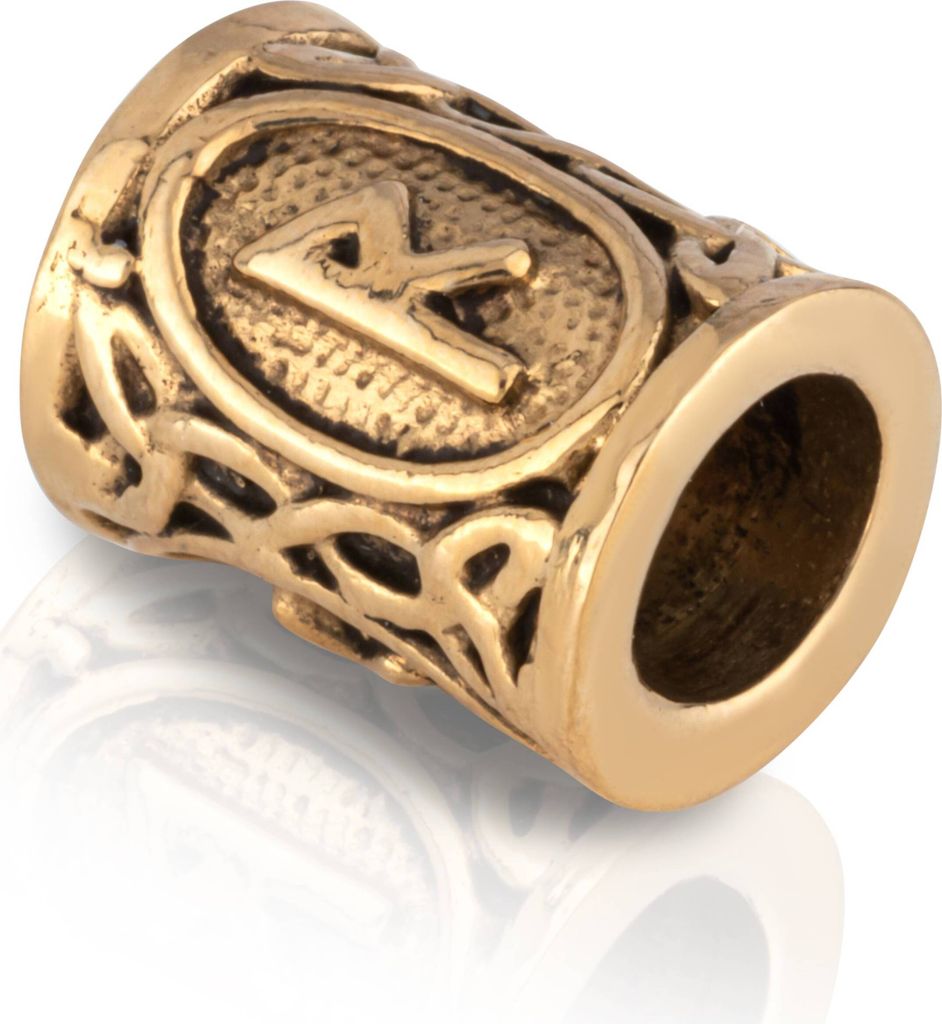 RAIDHO - Bronze Futhark Haar Bartperle Germanisch Keltisch Wikinger Gothic 3551