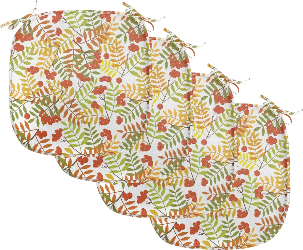 Coussin de Siège Imperméable avec Sangles Lot de 4 Motifs Nature Colorés