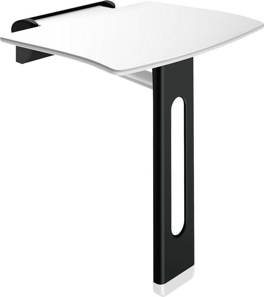 Delebie Duschklappsitzsitz abnehmbar Be-Line m. Fuß matt schwarz