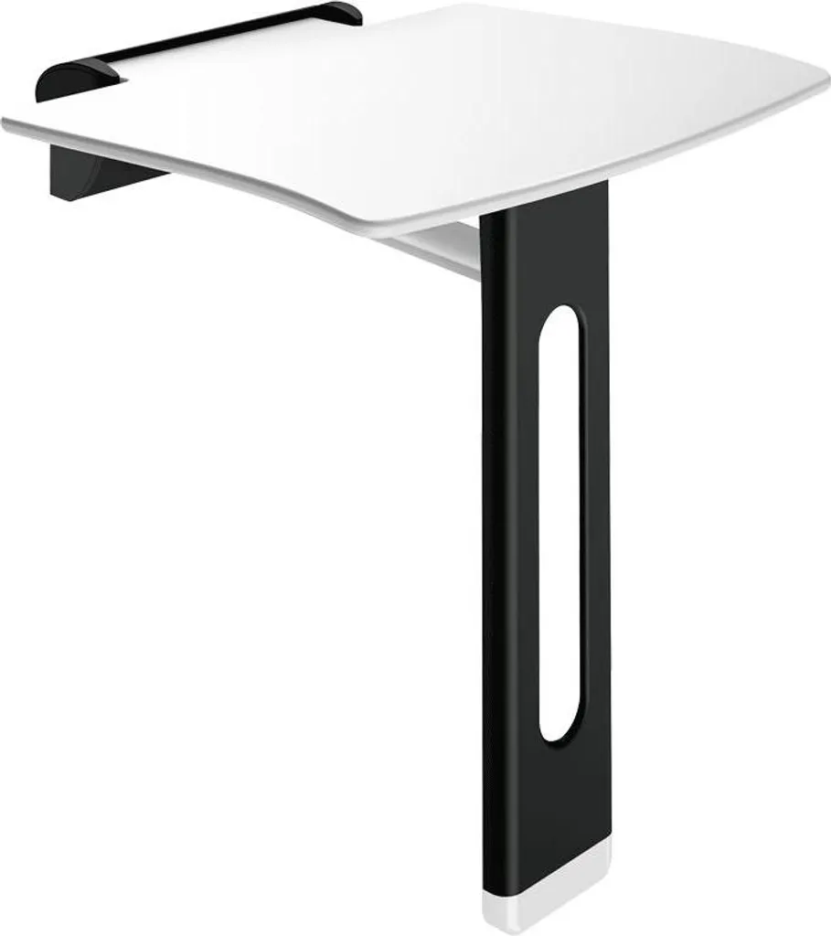 Siège de douche noir mat Delabie Be-Line amovible et rabattable 170kg
